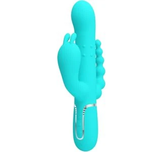 Pretty Love Cammy 4 IN 1 Multifunktions-Rabbit-Vibrator met Clitorisstimulator, Blauw