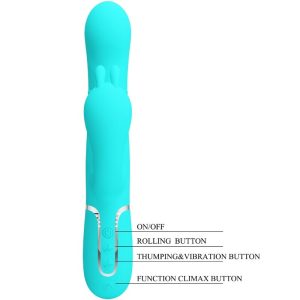 Pretty Love Cammy 4 IN 1 Multifunktions-Rabbit-Vibrator met Clitorisstimulator, Blauw Pretty Love Cammy 4 IN 1 Multifunktions-Rabbit-Vibrator met Clitorisstimulator, Blauw - Afbeelding 7