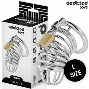 Addicted Toys Locked - Iron Cell Metal Penis Cage Size L