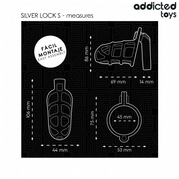 Addicted Toys Peniskäfig Locked aus Metall, Größe S silber