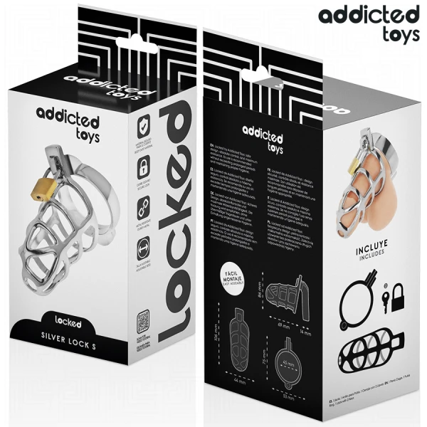 Addicted Toys Peniskäfig Locked aus Metall, Größe S silber