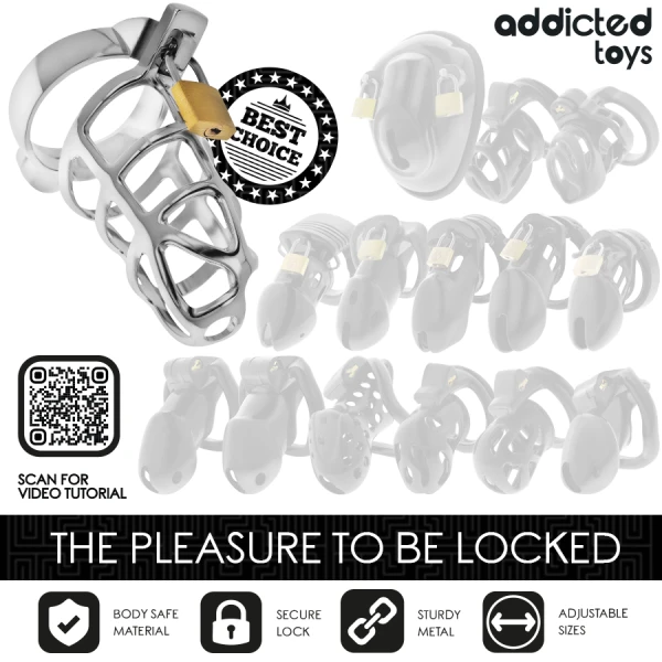 Addicted Toys Peniskäfig Locked aus Metall, Größe S silber