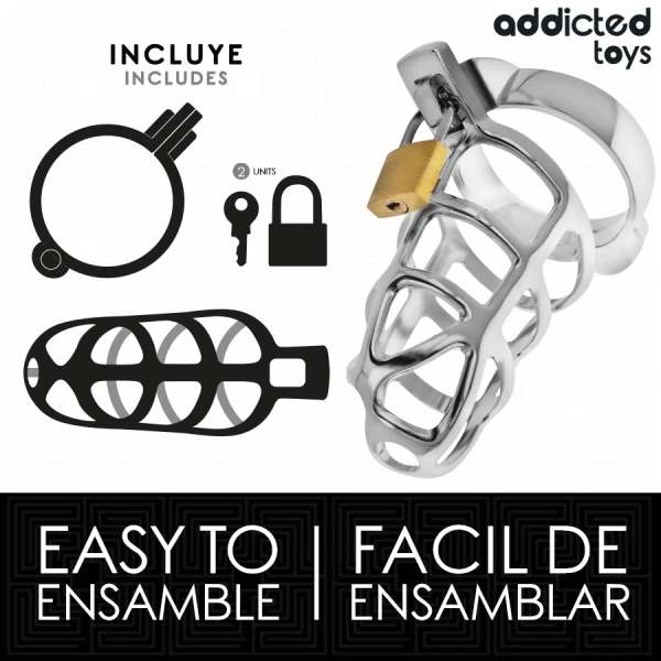 Addicted Toys Peniskäfig Locked aus Metall, Größe S silber