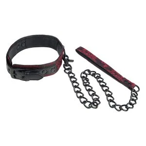 Calexotics Scandal Collar with Leash, Adjustable, Red-Black