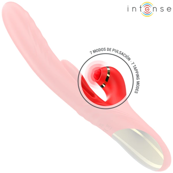 Intense Drievoudige Vibrator Rosalia 3 in 1 met Stoot-, Oscillatie- en Pulsatiemodi rood