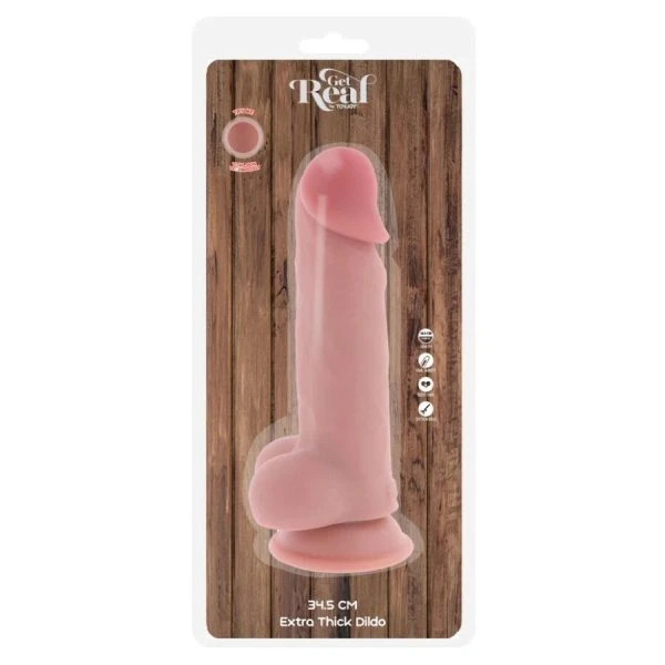 Get Real Deluxe Realistische Dildo met Ballen, Extra Dik Get Real Deluxe Realistische Dildo met Ballen, Extra Dik