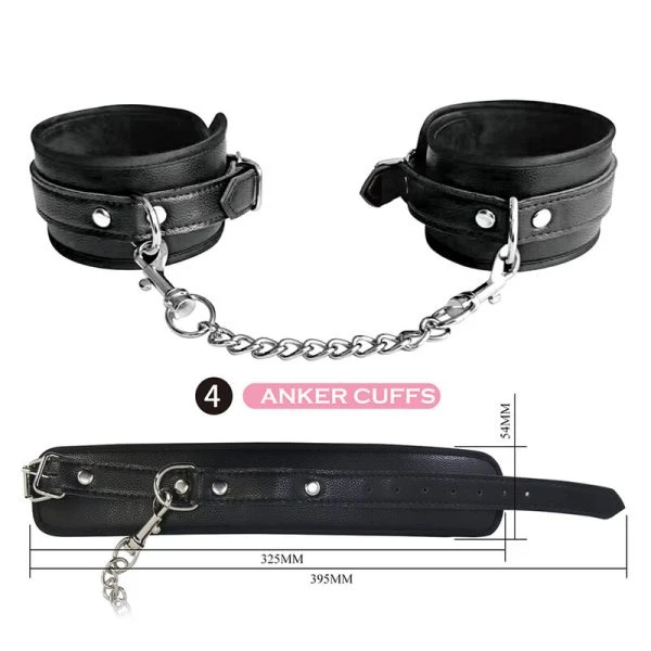 Pretty Love 8-delig BDSM-set Zwart voor bind- en zintuigspelletjes