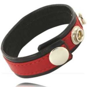 Leather Body Penisgurt van leer verstelbaar rood-zwart Leather Body Penisgurt van leer verstelbaar rood-zwart - Afbeelding 1
