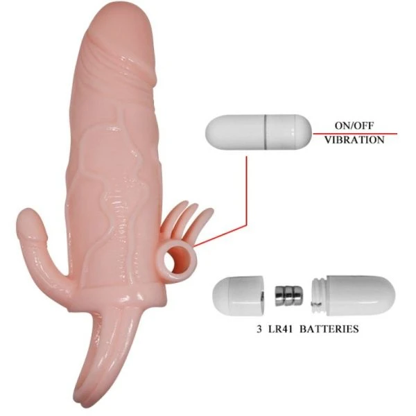 Baile Brave MAN Penishuls met clitoris- en anale stimulatie, vleeskleur Baile Brave MAN Penishuls met clitoris- en anale stimulatie, vleeskleur