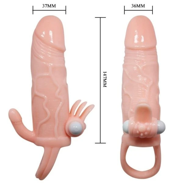 Baile Brave MAN Penishuls met clitoris- en anale stimulatie, vleeskleur Baile Brave MAN Penishuls met clitoris- en anale stimulatie, vleeskleur
