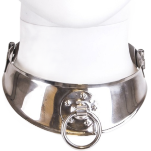 Metal Hard Terughoudingshalsband met ring van roestvrij staal Metal Hard Terughoudingshalsband met ring van roestvrij staal - Afbeelding 1