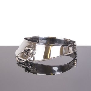 Metal Hard Terughoudingshalsband met ring van roestvrij staal Metal Hard Terughoudingshalsband met ring van roestvrij staal - Afbeelding 2