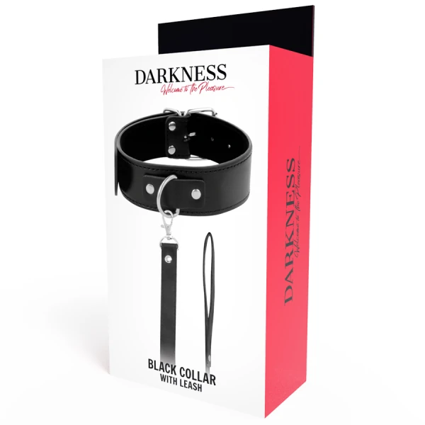 Darkness Posture-Halskette met leren ketting van PVC-leer en metaal