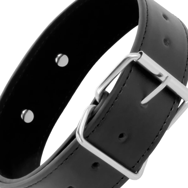 Darkness Posture-Halskette met leren ketting van PVC-leer en metaal