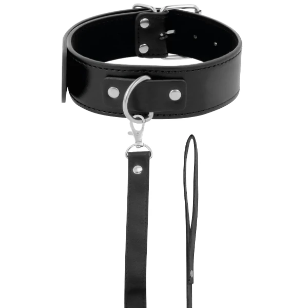 Darkness Posture-Halskette met leren ketting van PVC-leer en metaal