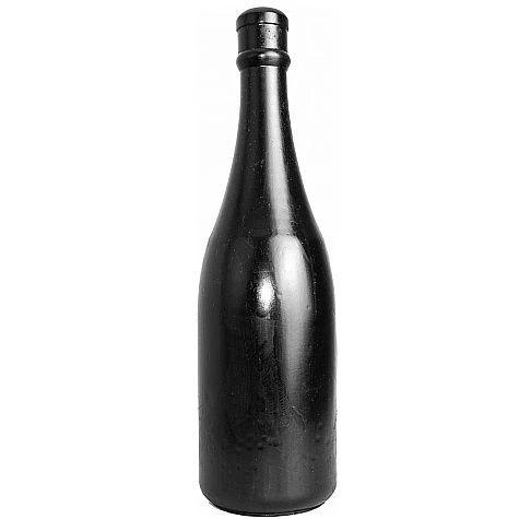 All Black Anaalplug Champagnefles van PVC, 9 cm diameter