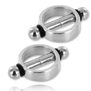 Metal Hard Magnetic Nipple Clamps Pair, Stainless Steel and Aluminum
