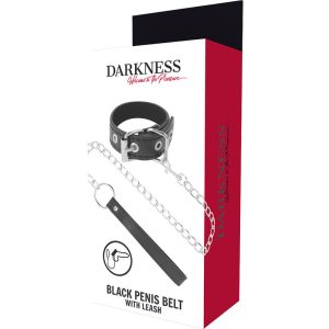 Darkness Penisring met geleidingsriem en ketting van vegan leer Darkness Penisring met geleidingsriem en ketting van vegan leer - Afbeelding 6