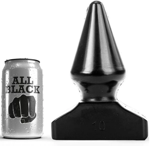 All Black Anaalplug met 9 cm diameter, PVC
