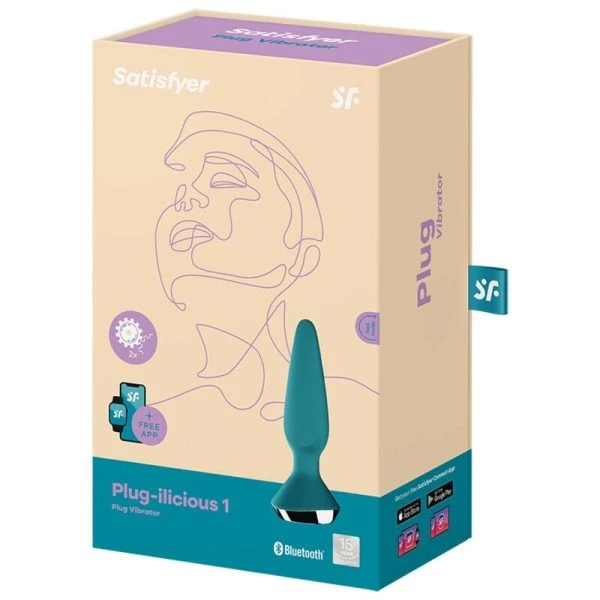 Satisfyer Plug-ilicious 1 Anale Vibrator met app-bediening, groen Satisfyer Plug-ilicious 1 Anale Vibrator met app-bediening, groen