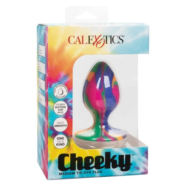 Calexotics Cheeky Medium Tie-dye Plug Anal-siliconen plug met zuignap Calexotics Cheeky Medium Tie-dye Plug Anal-siliconen plug met zuignap
