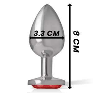 Intense anaalplug met rode kristal van metaal, maat M Intense anaalplug met rode kristal van metaal, maat M - Afbeelding 4