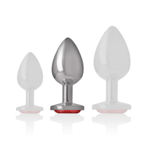 Intense anaalplug met rode kristal van metaal, maat M Intense anaalplug met rode kristal van metaal, maat M - Afbeelding 5