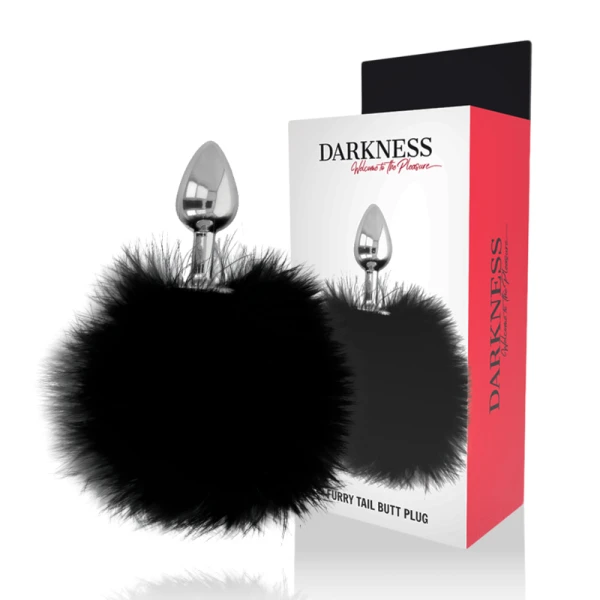 Darkness Anale plug met staart, 7 cm totale lengte