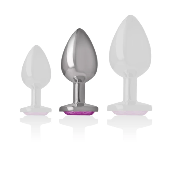 Intense anale plug van metaal met hanger in hartvorm Roze maat M