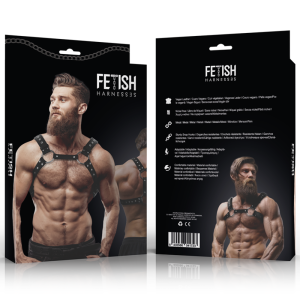 Fetish Submissive Borstharnas van Ecoleer met Studs voor Heren Fetish Submissive Borstharnas van Ecoleer met Studs voor Heren - Afbeelding 2