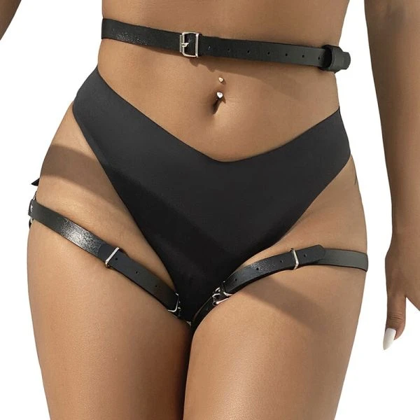 img_175087_aa40500f52b56685f2f8da012ca26c03_1.jpg Subblime Leren Taille-en-been-harnas Zwart One Size