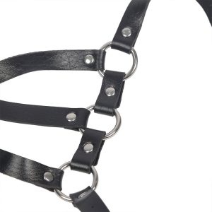 Subblime Körperharness aus Leder mit Kettendetails, schwarz – Bild 5