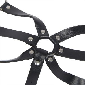 Subblime Körperharness aus Leder mit Kettendetails, schwarz – Bild 6