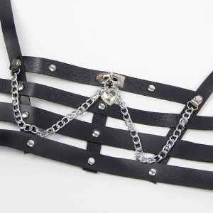 Subblime Korset-Harnas met ketting, zwart, één maat Subblime Korset-Harnas met ketting, zwart, één maat - Afbeelding 4