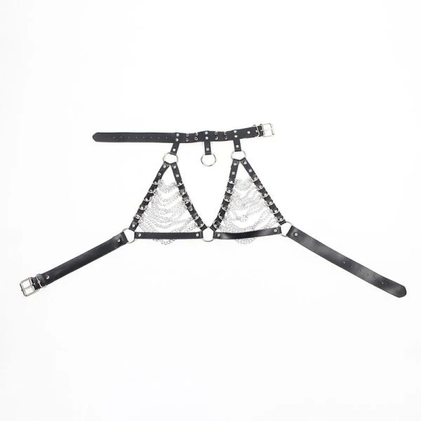 Subblime Harness-BH en ketting met kettingen, zwart, one size