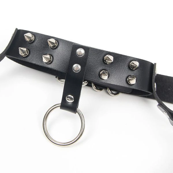 Subblime Harness-BH en ketting met kettingen, zwart, one size