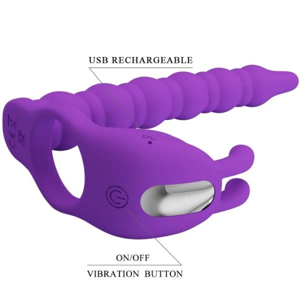 Pretty Love Blackney Penisring met Prostaatvibrator, Silicone