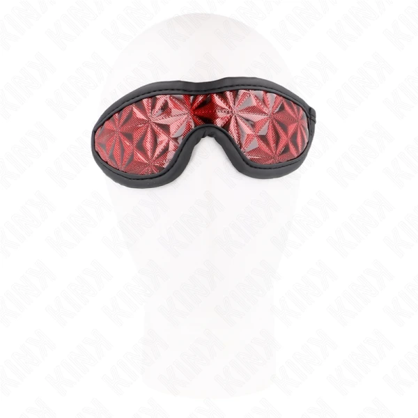 Kink oogmasker met ruitpatroon rood