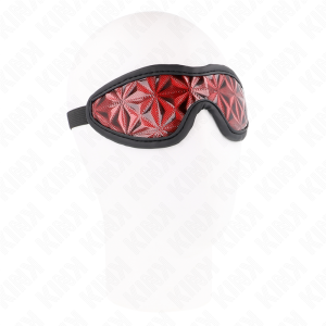Kink oogmasker met ruitpatroon rood Kink oogmasker met ruitpatroon rood - Afbeelding 1