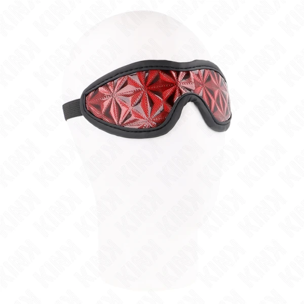 Kink oogmasker met ruitpatroon rood