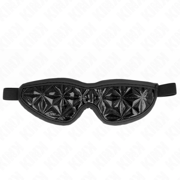 Kink oogmasker met ruitpatroon voor bondage, zwart