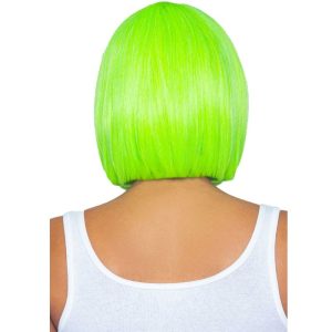 Leg Avenue fluorescerende Bob-pruik in neon groen Leg Avenue fluorescerende Bob-pruik in neon groen - Afbeelding 2