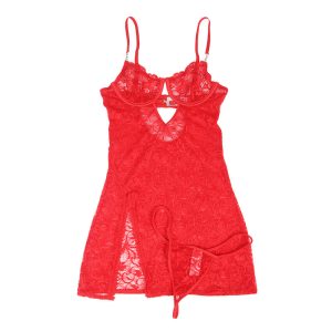 Subblime kantbabydoll met verstelbare bandjes Rood L/XL Subblime kantbabydoll met verstelbare bandjes Rood L/XL - Afbeelding 4