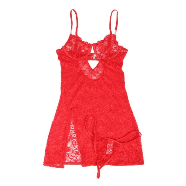 Subblime kantbabydoll met verstelbare bandjes Rood L/XL Subblime kantbabydoll met verstelbare bandjes Rood L/XL