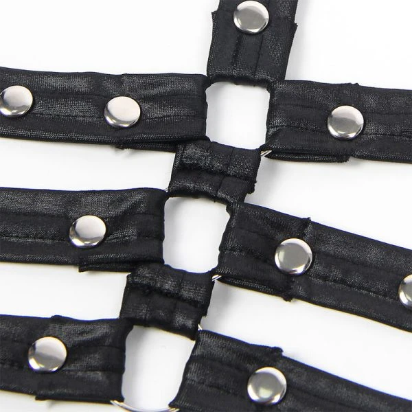 Subblime Bondage-jurk van leer, zwart, S/M