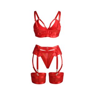 Subblime Bondage-BH met jarretelset rood S/M Subblime Bondage-BH met jarretelset rood S/M - Afbeelding 6