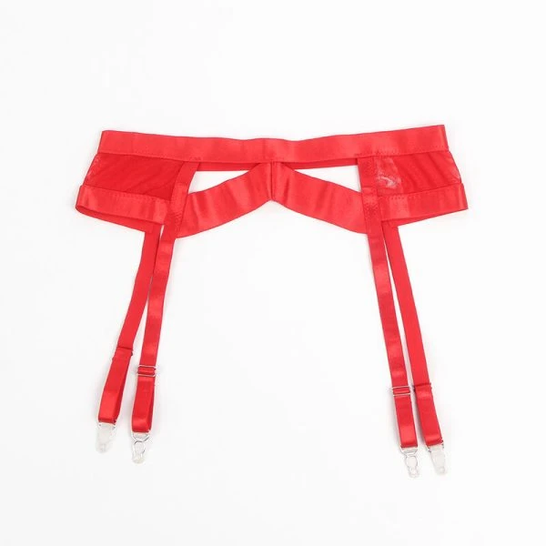 Subblime Bondage-BH met jarretelset rood L/XL
