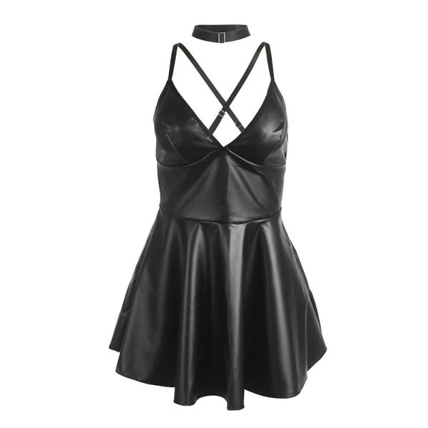 Subblime Jurk met zwarte leren bandjes S/M