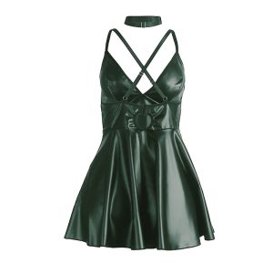Subblime Jurk met groene leren bandjes S/M Subblime Jurk met groene leren bandjes S/M - Afbeelding 6