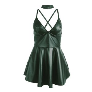 Subblime Jurk met groene leren bandjes S/M Subblime Jurk met groene leren bandjes S/M - Afbeelding 5